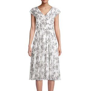 Rachel Parcell Floral Chiffon Wrap Dress in‎ White sz 6